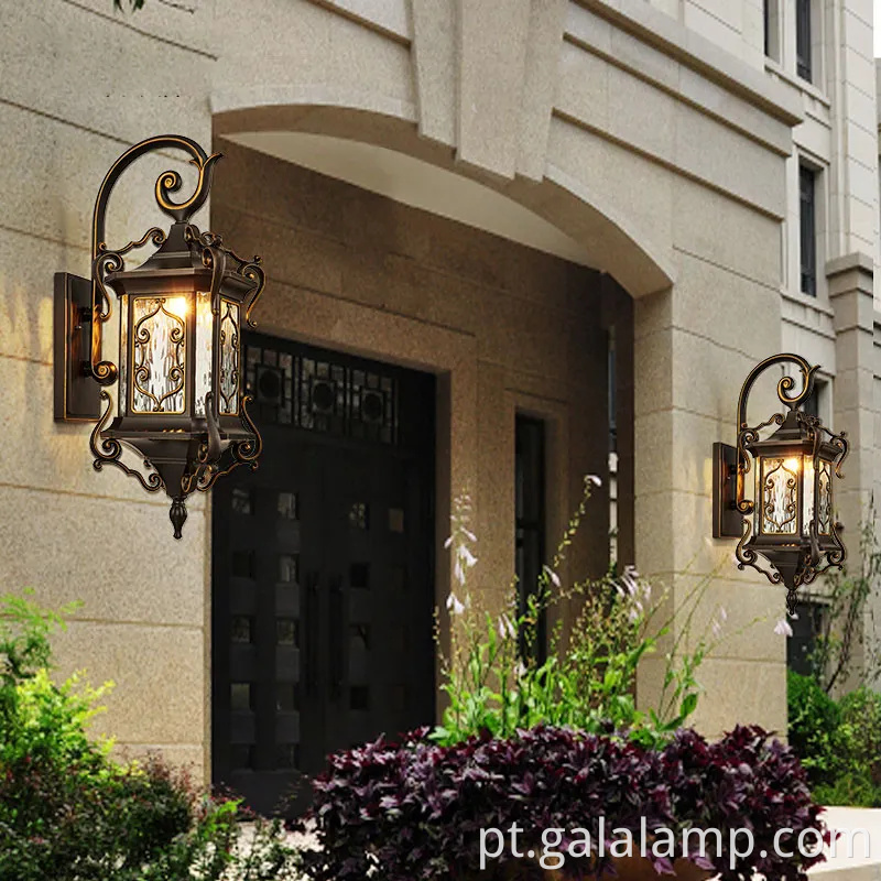 Lâmpada de jardim à prova d'água no estilo europeu para iluminação de parede externa